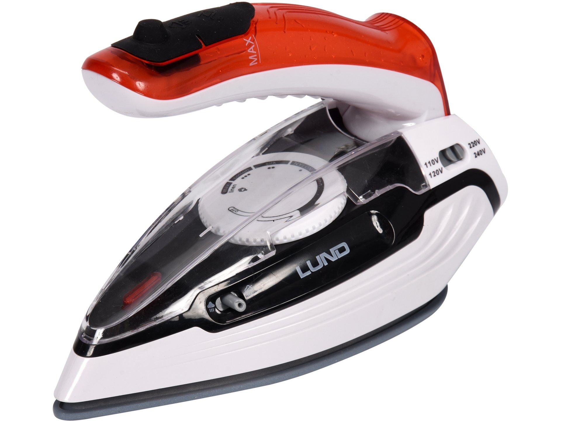 Lund Reisebügeleisen Reisebügeleisen mit klappbarem Griff, 1100W, 110-120V / 220-240V, 1100 W, Reisebügeleisen mit klappbarem Griff, 1100W, 110-120V / 220-240V