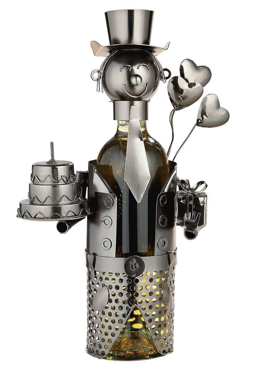 GILDE Dekoobjekt MF Megafuchs Wein Bier Wasser Flaschenhalter Geburtstag Happy Birthday