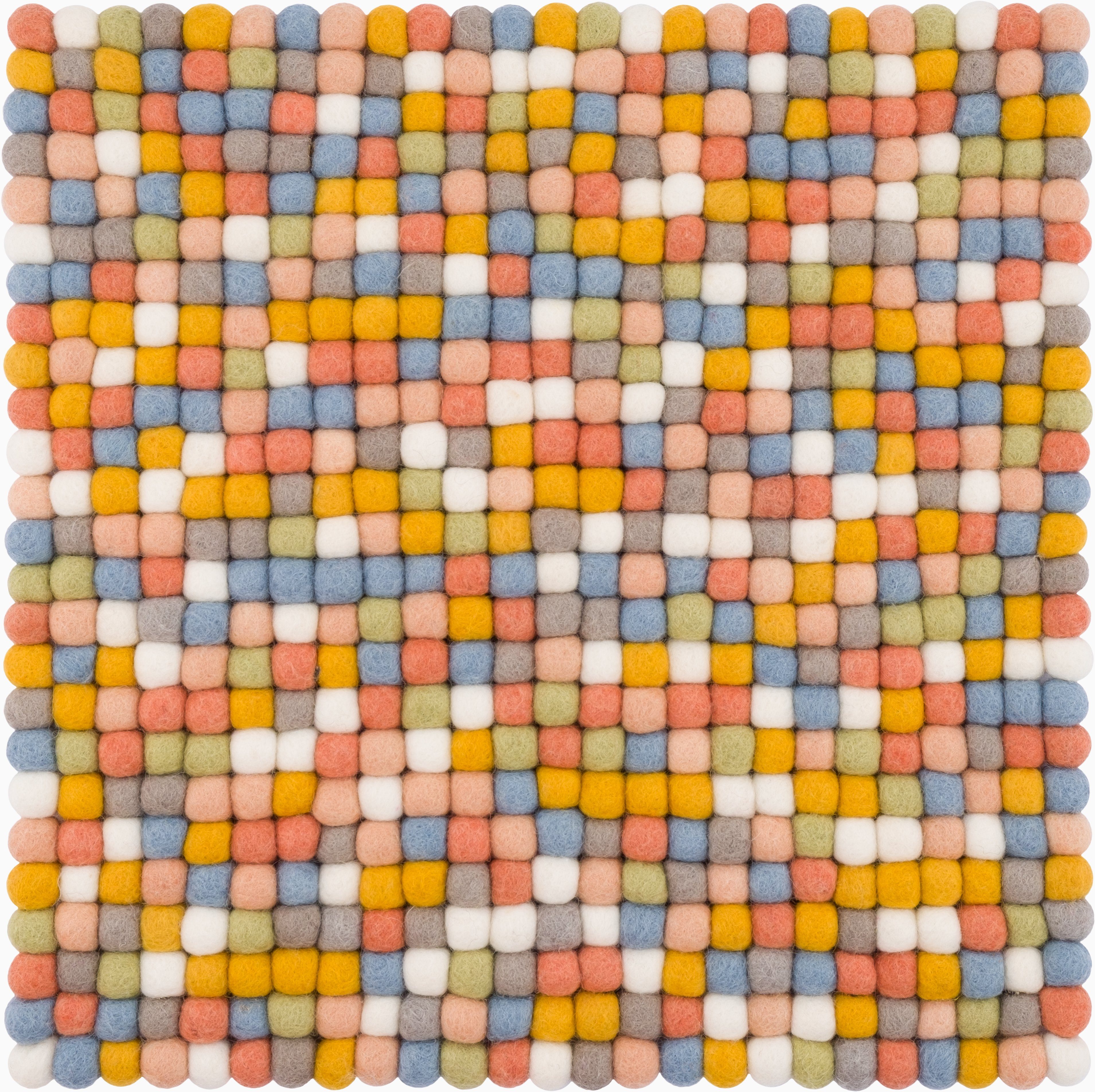 myfelt Stuhlkissen Filzkugel Sitzauflage eckig - 36 x 36 cm, 100% reiner Schurwolle, quadratisch, schmutzabweisend