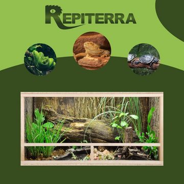 Repiterra Terrarium hochwertig mit Seitenbelüftung 120x50x50 cm, mit Glasfront und aus Wärme-isolierenden OSB-Platten