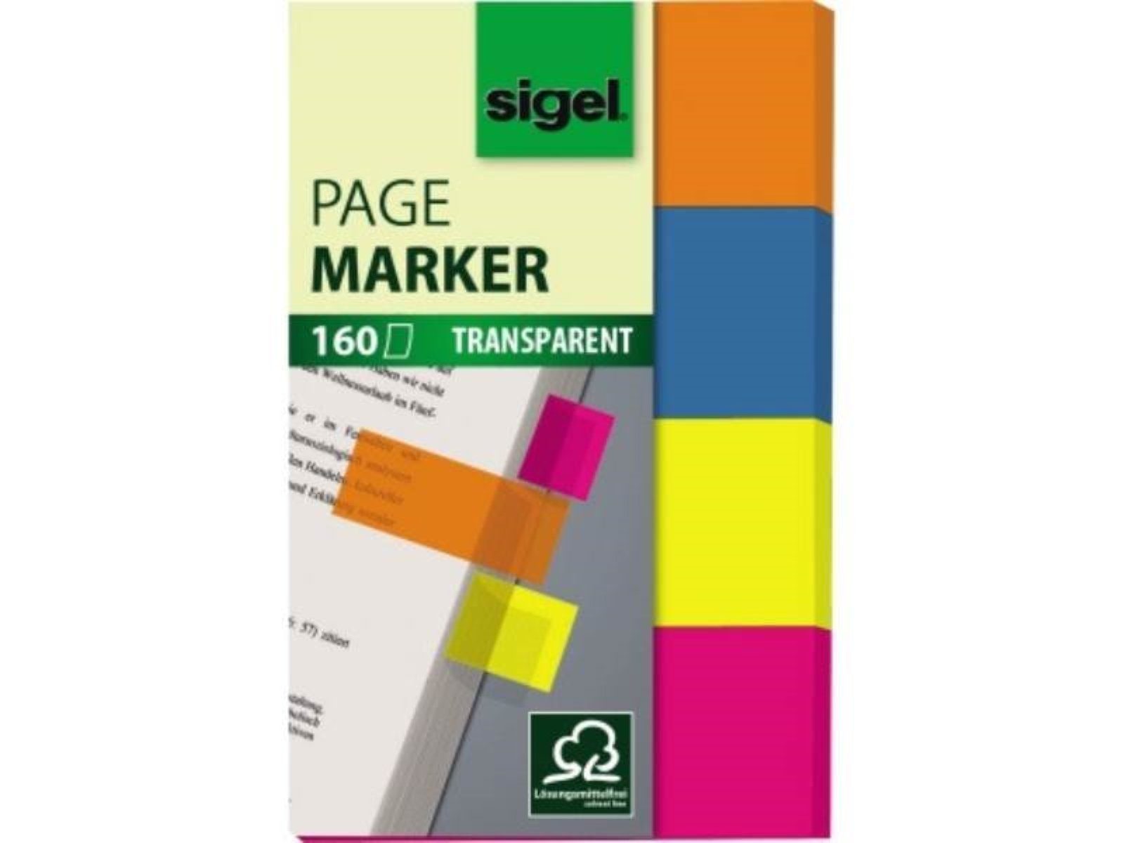 Sigel Marker Sigel Haftmarker HN614 farbig Sigel sortiert Haftm St./Pack. 50x80mm 4