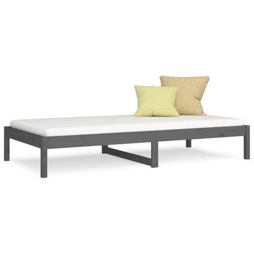 vidaXL Bett Tagesbett Grau 90x200 cm Massivholz Kiefer