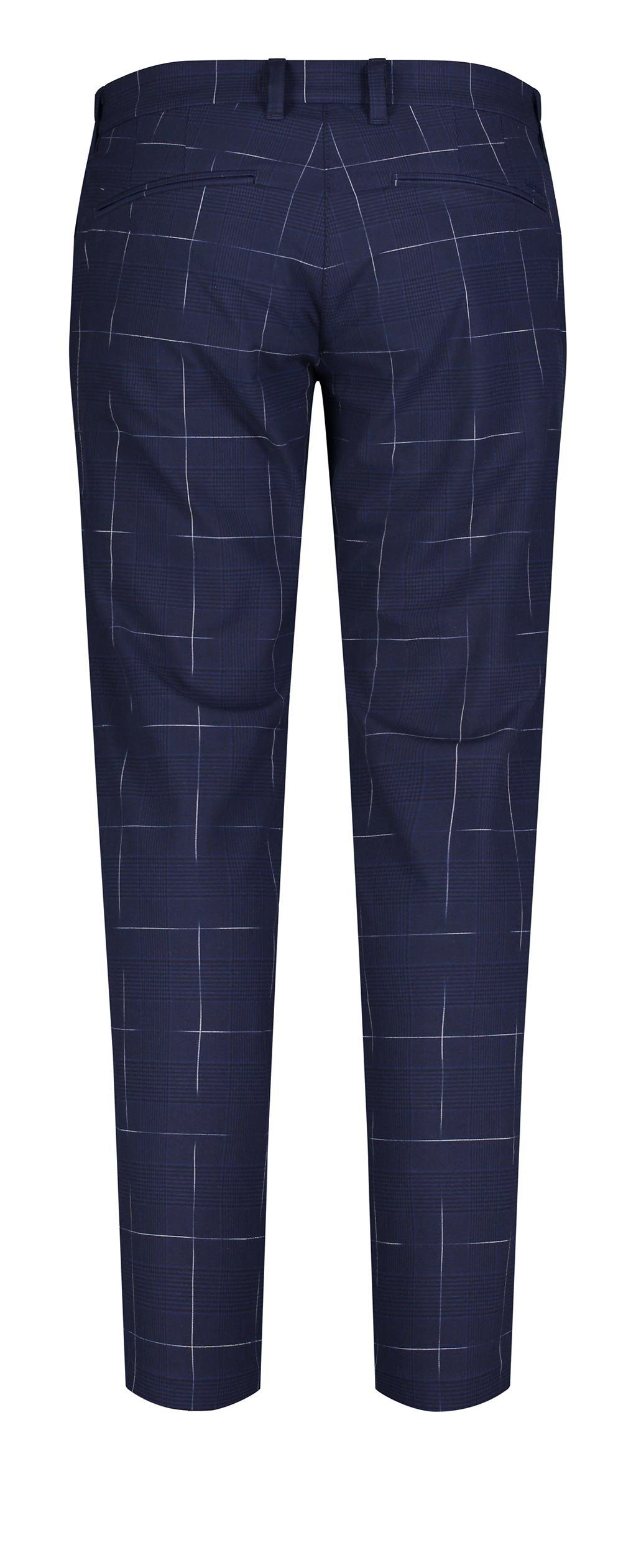 6344-00-0702L-196K blue MAC CARBONIUM LENNOX check MAC BI-STRETCH 5-Pocket-Jeans nautic