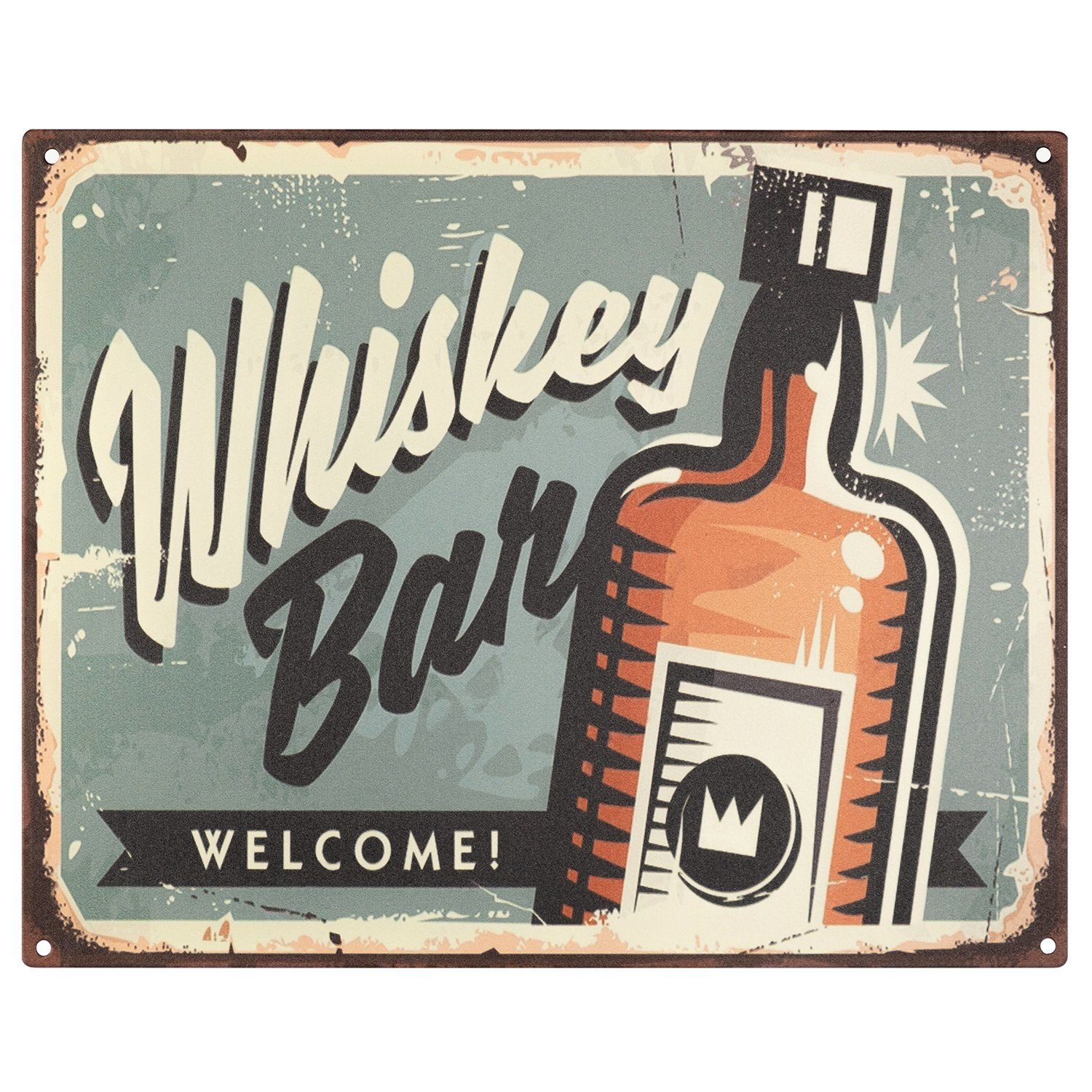 Metallschild Blechschild Whiskey Bar Welcome!