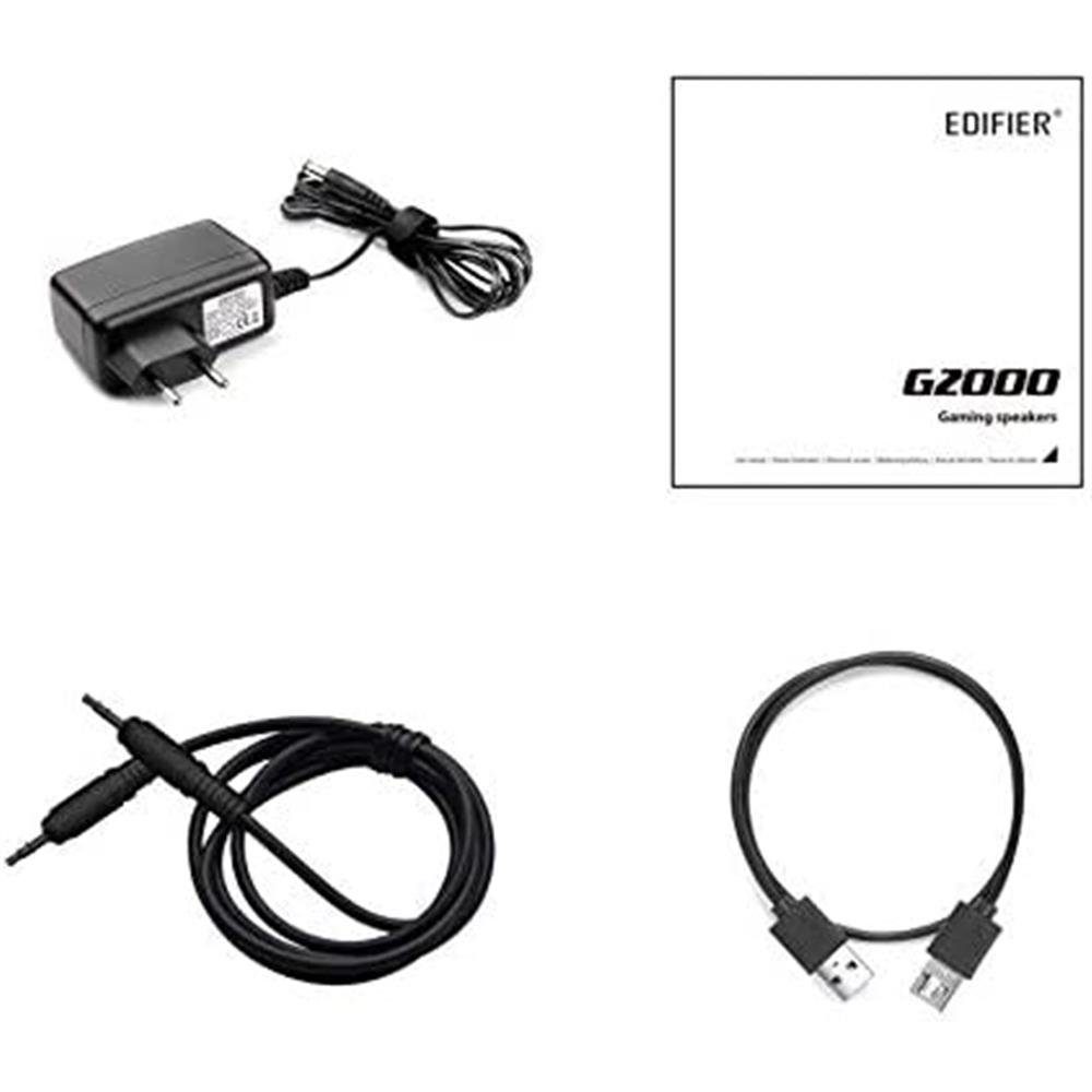 (Bluetooth, Edifier® G2000 Gaming-Lautsprecher 2.0 32 W, Schwarz RGB-Beleuchtung)