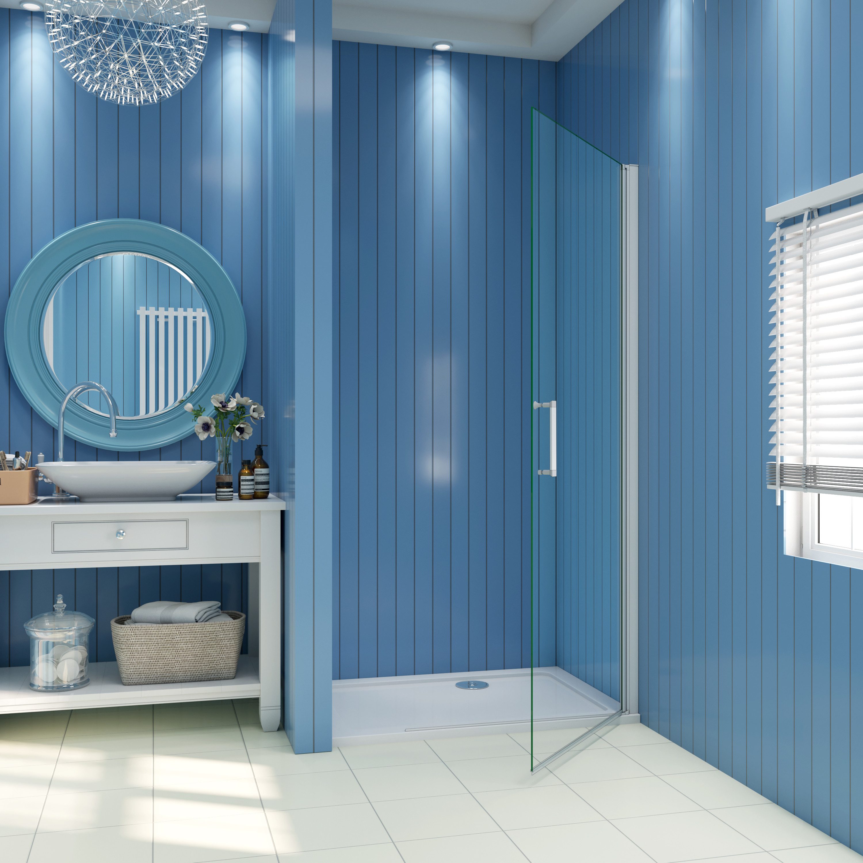 Duschparadies Dusch-Drehtür Duschtrennwand Drehtür Glaswand Duschtür Schwin günstig online kaufen