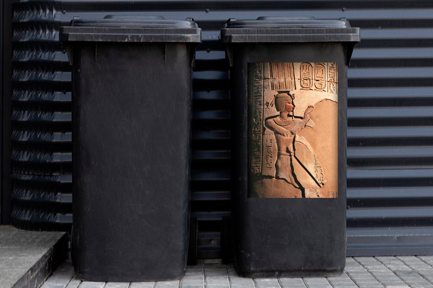 Wandsticker (1 Container, Säule in Abfalbehälter Mülltonne, Sticker, Mülleimer-aufkleber, St), MuchoWow Pharao