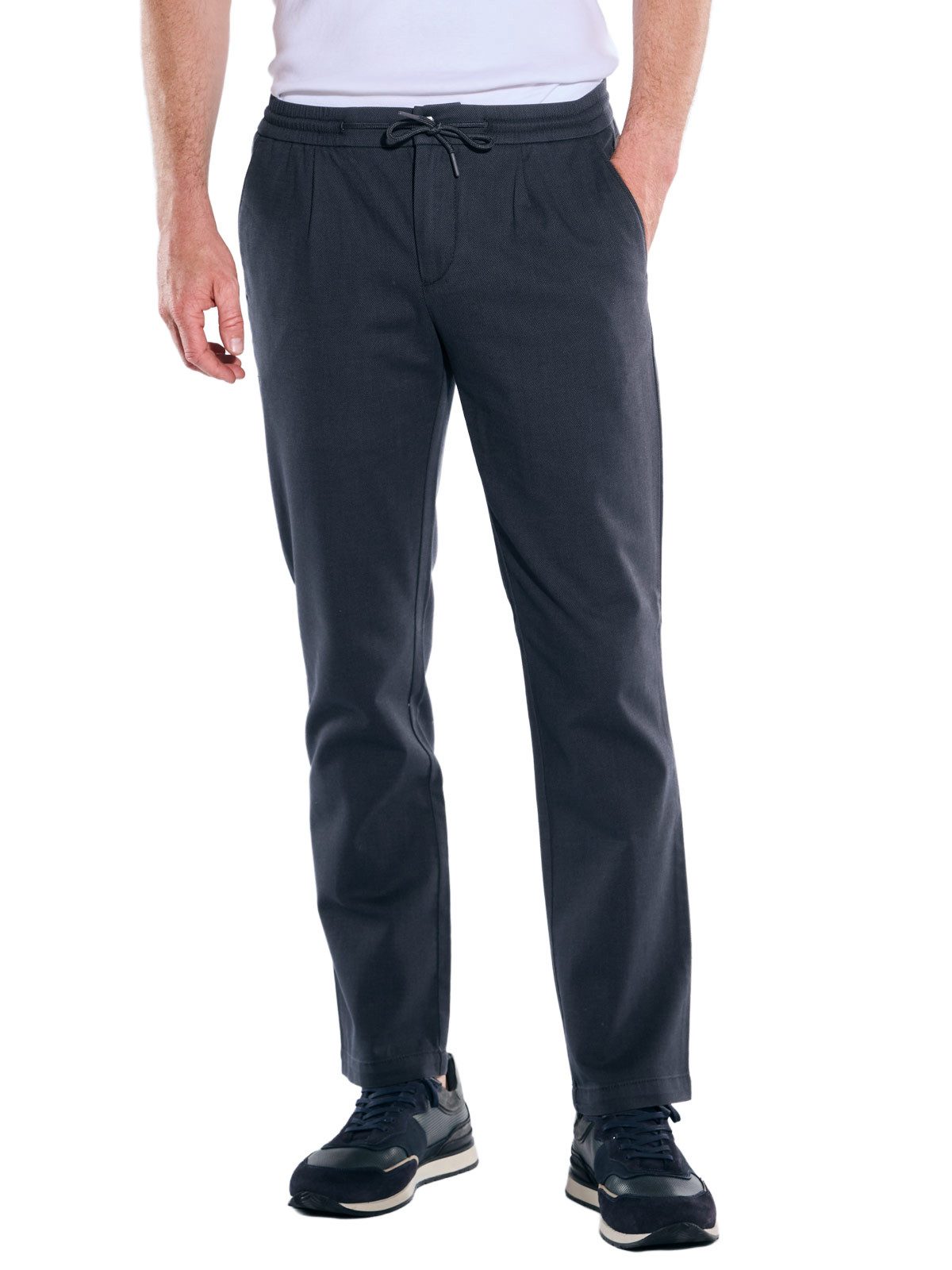 Chinohose Herren Chino mit Tunnelzug, Anthrazit