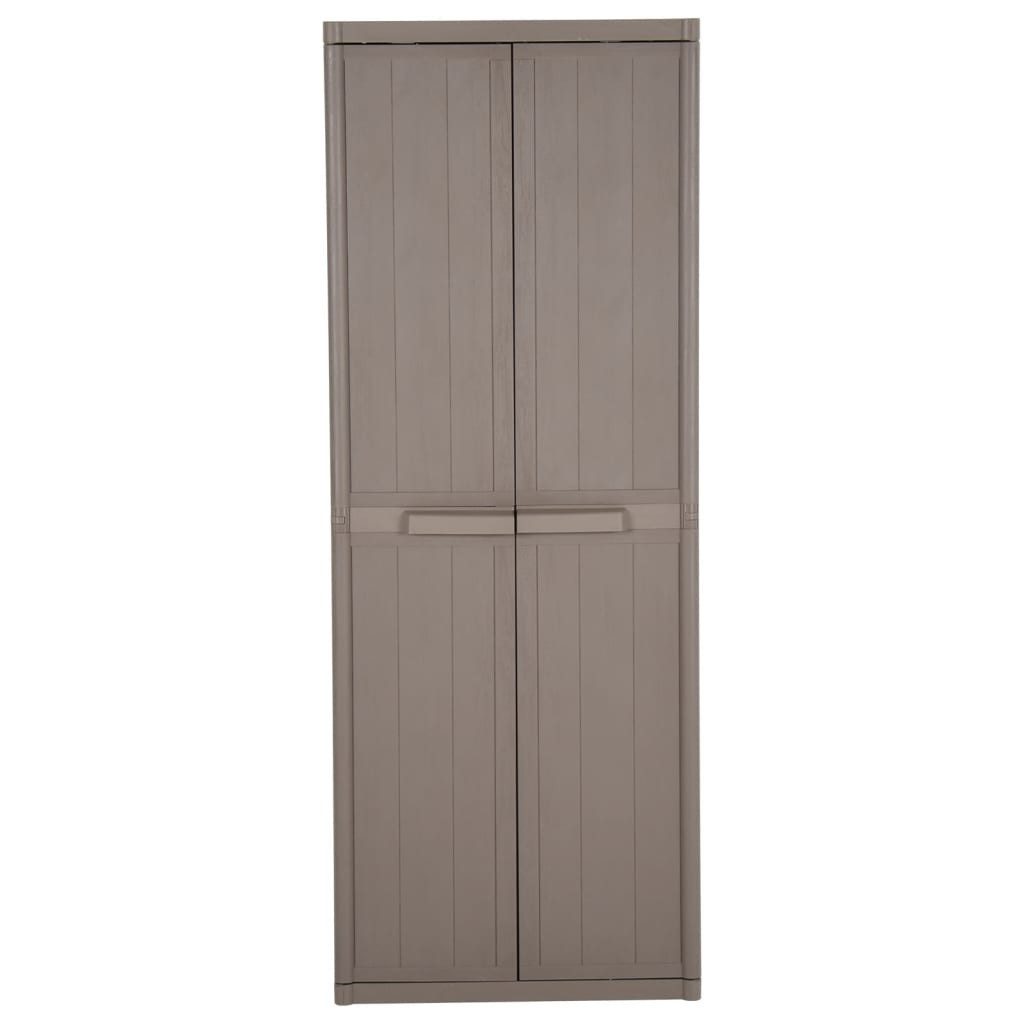 vidaXL Garten-Geräteschrank, Gartenschrank Braun 65x45x172 cm PP Holz-Optik