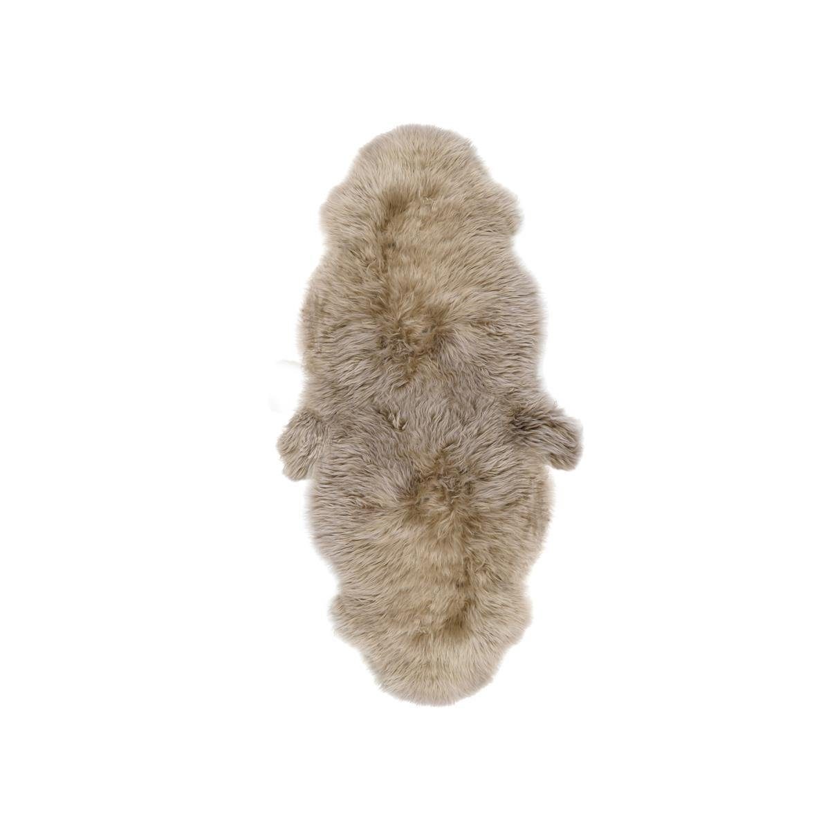 Fellteppich Heide Lammfell Lederlänge 135 cm - 1,5-fach Kopfteil - Taupe, Fell, Höhe: 6 mm, 100% Echtlammfell mit Lederrücken aus Neuseeland