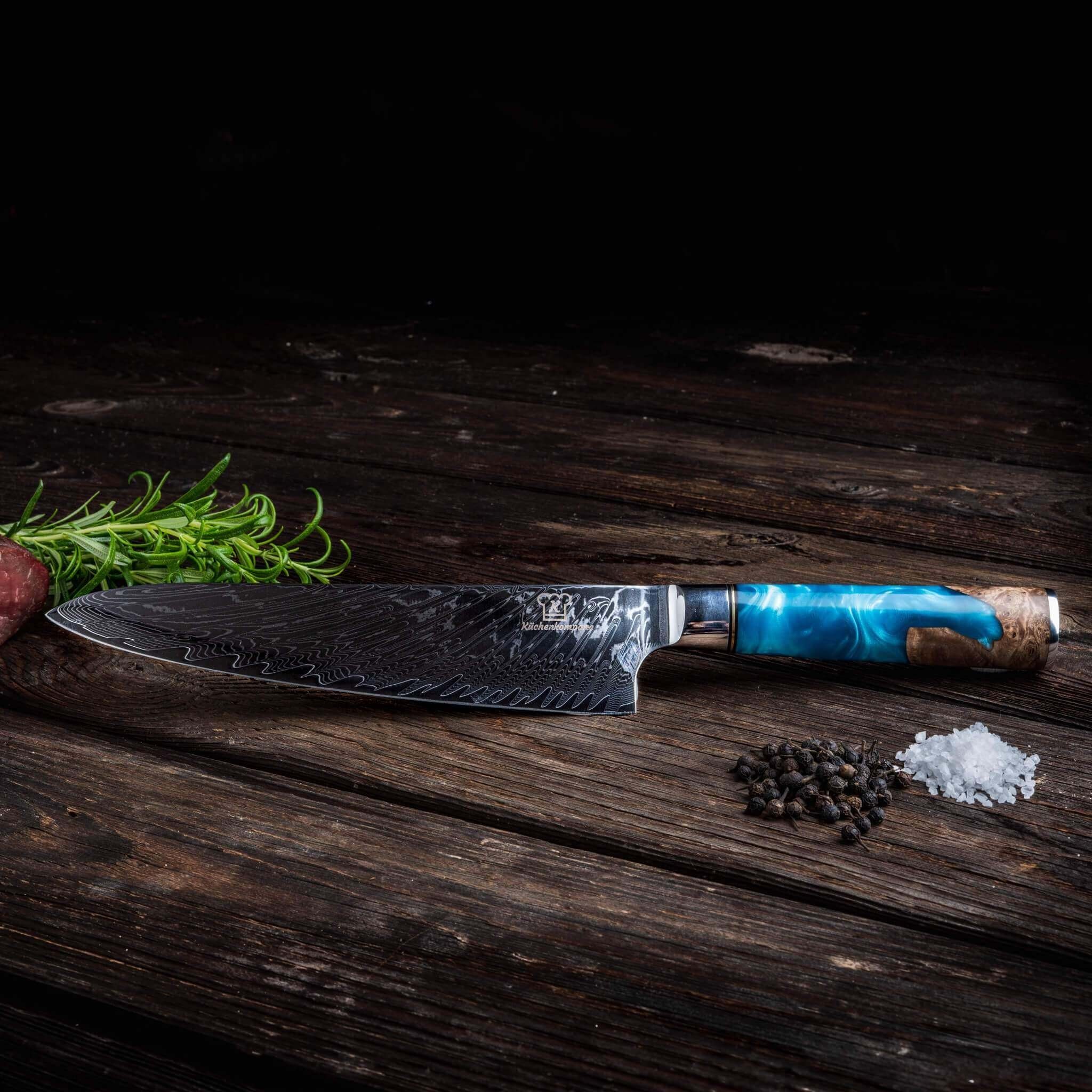 Küchenkompane Fleischmesser Damast Chefmesser 67 Lagen Damaststahl - Damaszener Stahl Küchenmesser