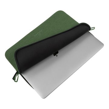 Tucano Laptop-Hülle Second Skin Mélange, Neopren Notebook Sleeve, Grün 15,6 Zoll, 15-16 Zoll Laptops