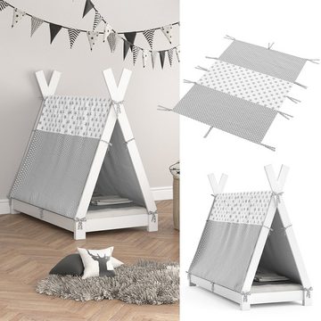 VitaliSpa® Kinderbett Überwurf für Kinderbett TIPPI 70x140cm Grau Weiß