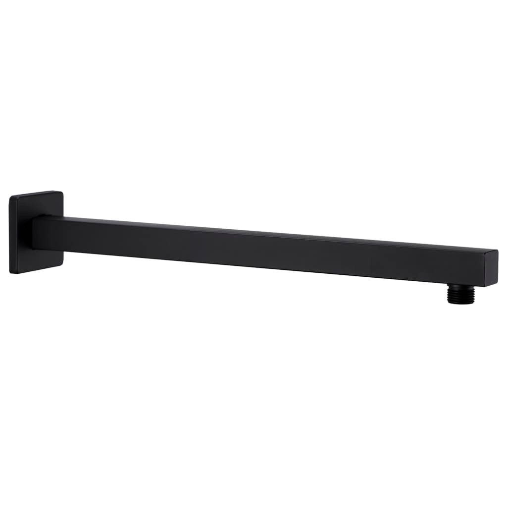 vidaXL Duschbrause 40 cm Duscharm Quadratisch Edelstahl 201 Schwarz 40 cm