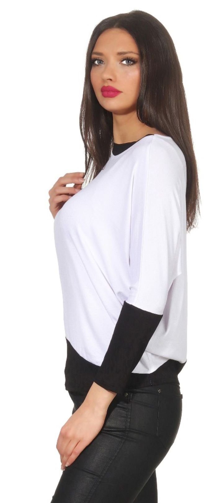 Mississhop Kurzarmshirt Damen 2 in 1 Optik T-Shirt Kurzarmshirt M.305