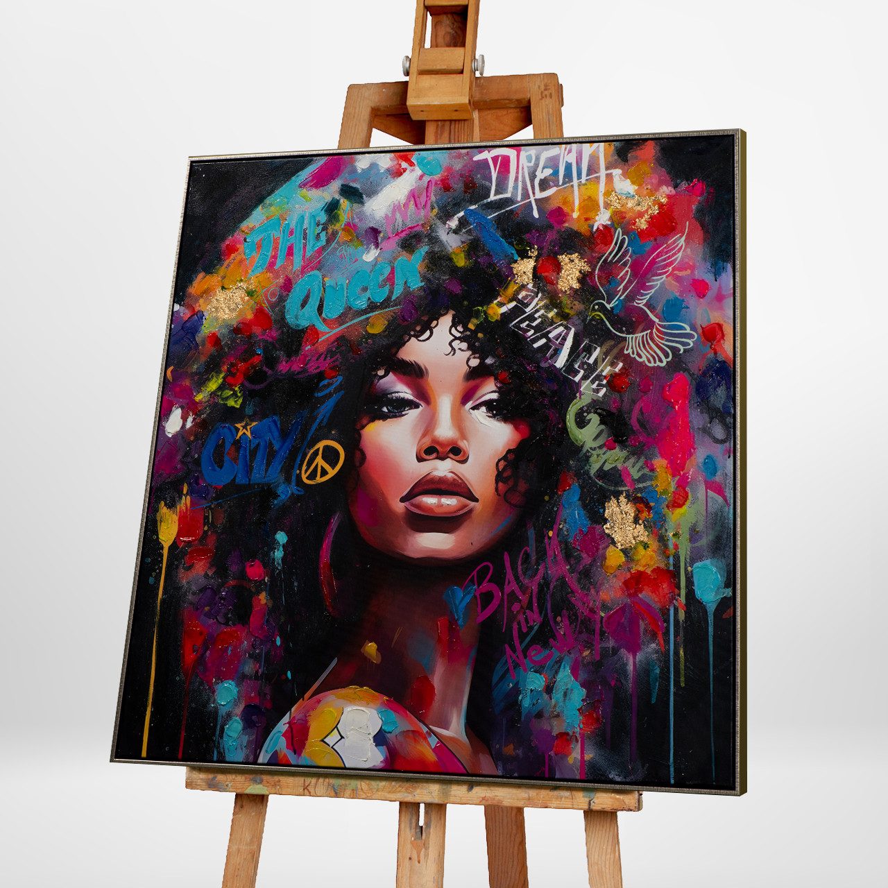 ArtUniverse Gemälde Lady Rockstyle 100x100 cm, Modern