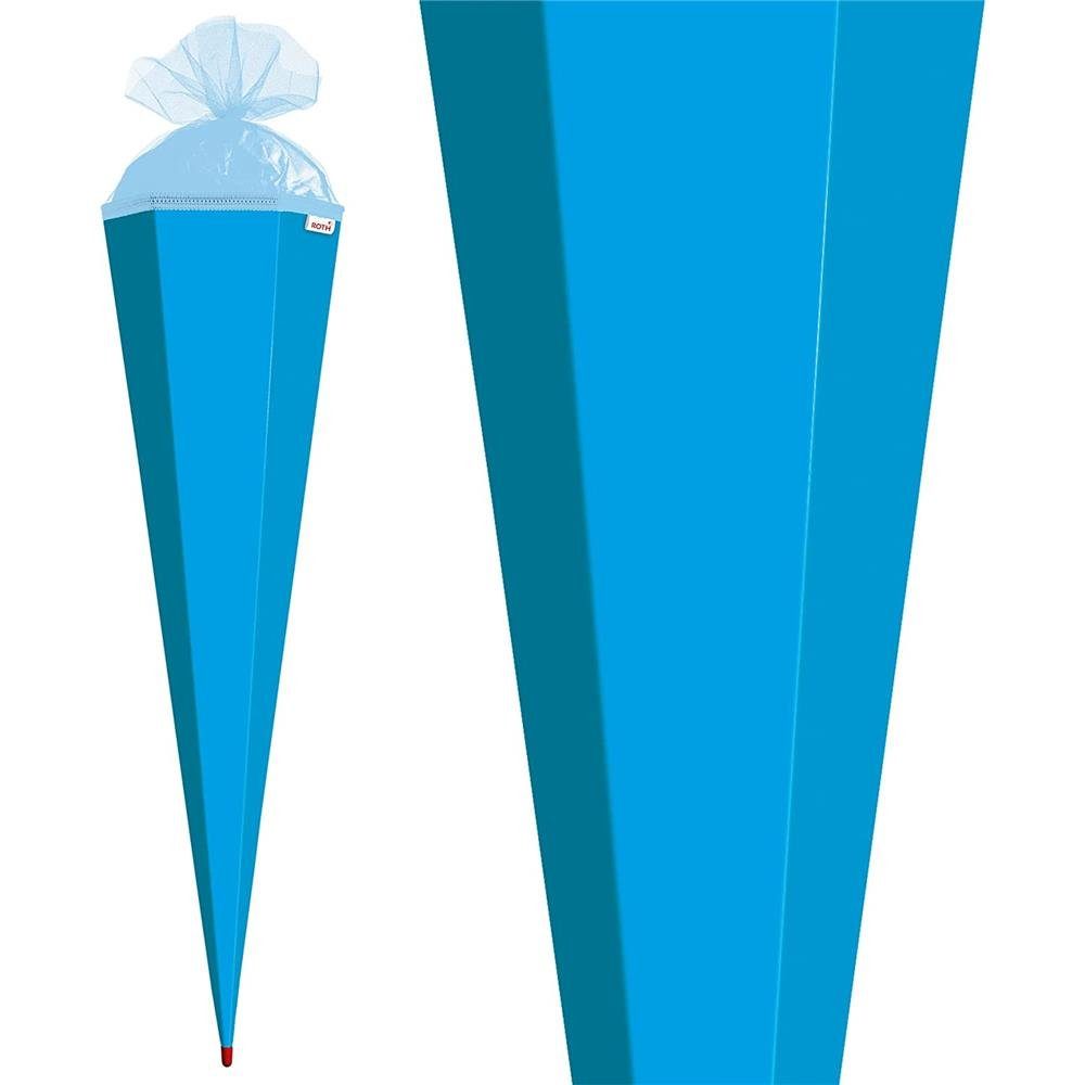 Roth Schultüte XXL-Bastelschultüte Pazifikblau, 100 cm, eckig, mit Tüllverschluss, Zuckertüte für Schulanfang