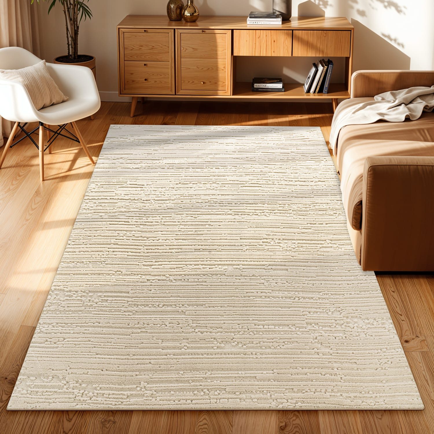 KADIMA DESIGN Teppich waschbar 3D Struktur schmutzabweisend Teppich Kurzflor, Rechteckig, Höhe: 16 mm, Florhöhe: 12 mm, 100% Polyester, …