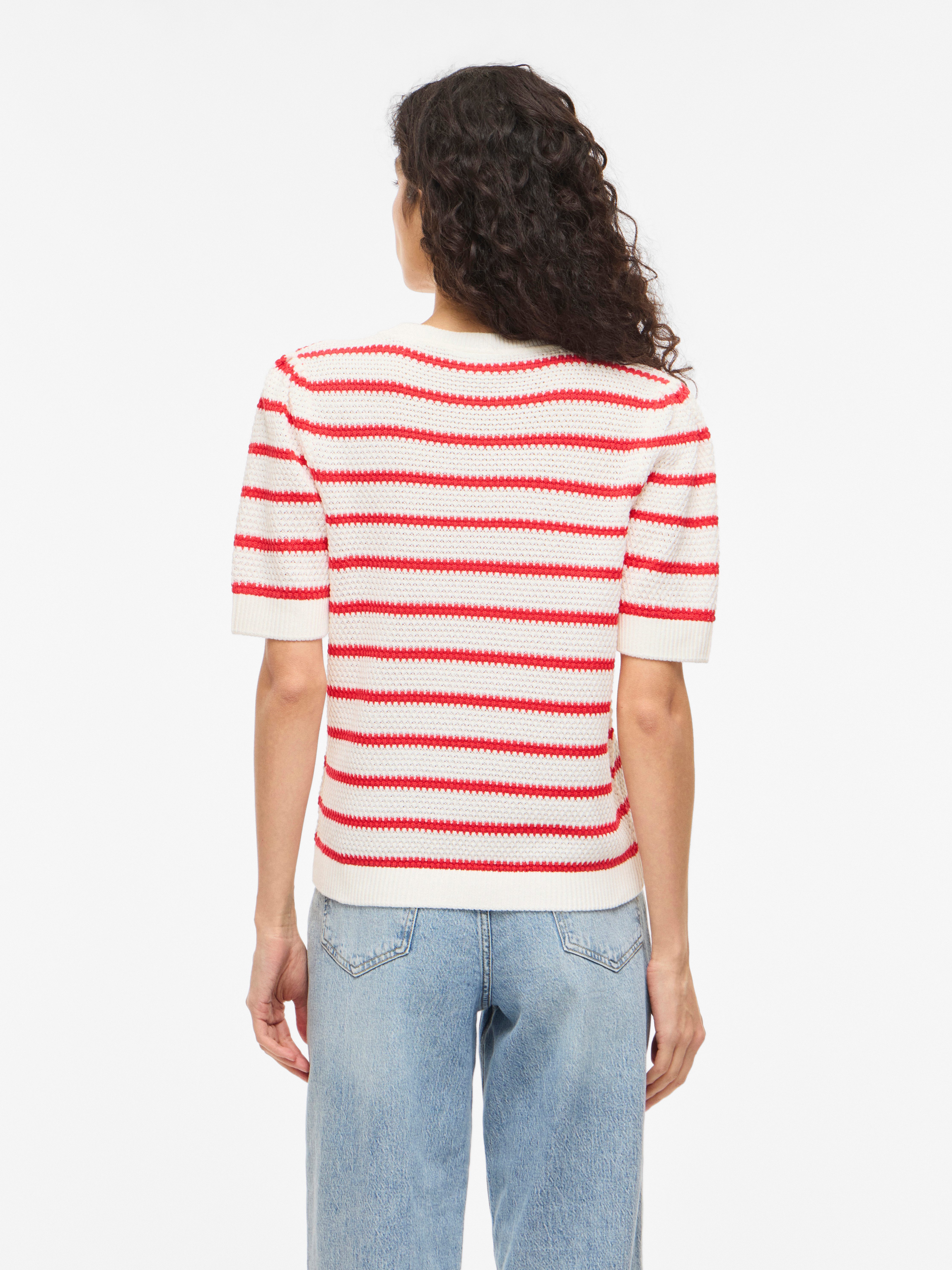 Vila Kurzarmpullover VIDALO O-NECK S/S STRIPE KNIT-NOOS – Bild 2 von 5