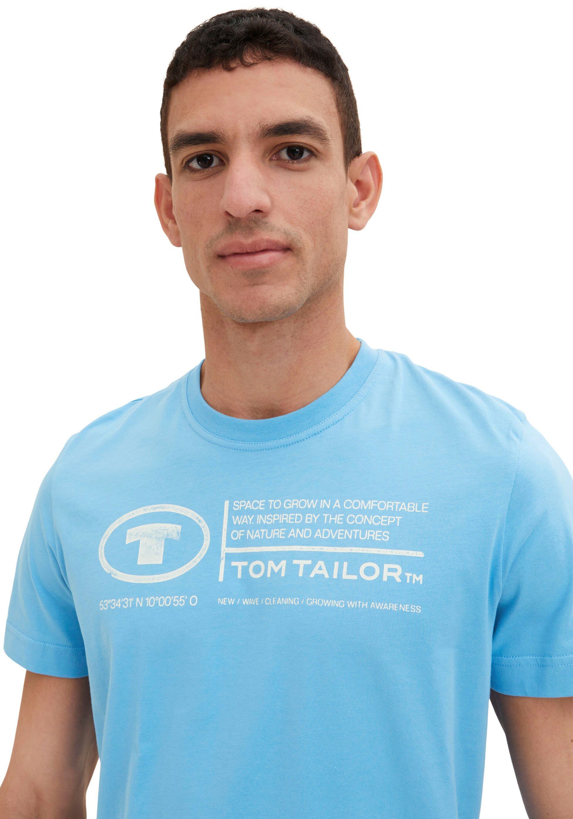 Frontprint Herren TAILOR hellblau TOM T-Shirt Tailor Tom Print-Shirt