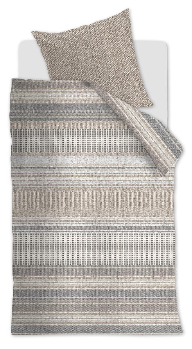 Rivièra Maison Bettwäsche Twill Weave_Brown_DE_UV_135x200 1 Bettbezug, 1 Kissenbezug 135 x 200 c, 2 teilig, Bettbezug Kopfkissenbezug Set kuschelig weich hochwertig