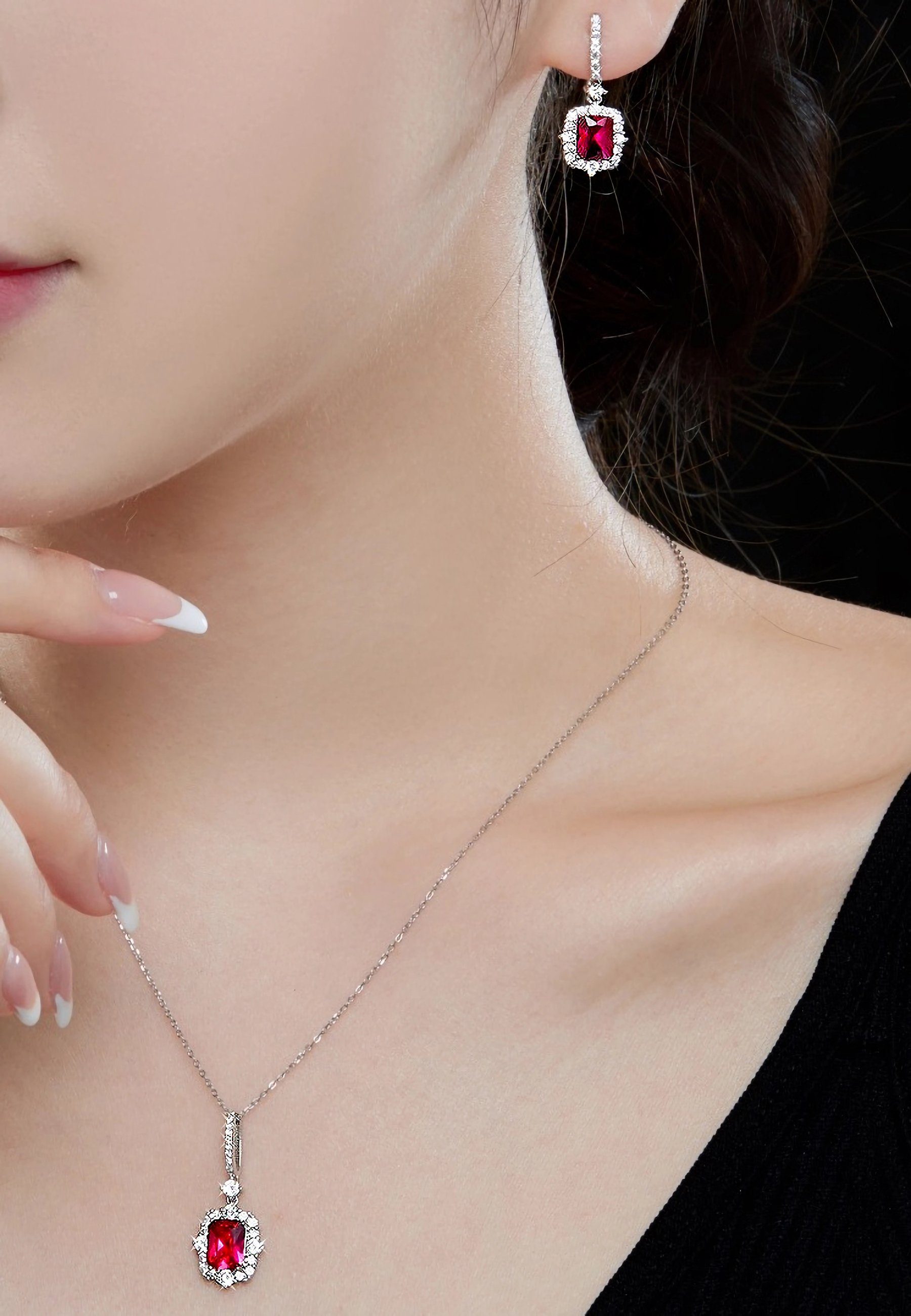 BRELLATO Ohrring und Ketten Set Vintage Glitzer Damen Kristall Halskette An günstig online kaufen