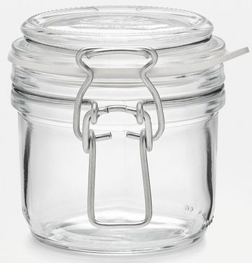 Bormioli Rocco Vorratsglas Fido, Glas, (Set, 6-tlg., 6 Stück, 0,2l Fassungsvermögen), luftdicht verschließbar, mit Bügelverschluß