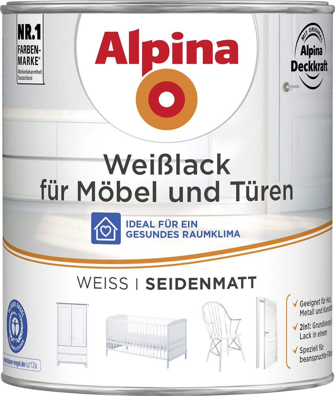 Alpina Weißlack Alpina Weißlack für Möbel & Türen 750 ml weiß
