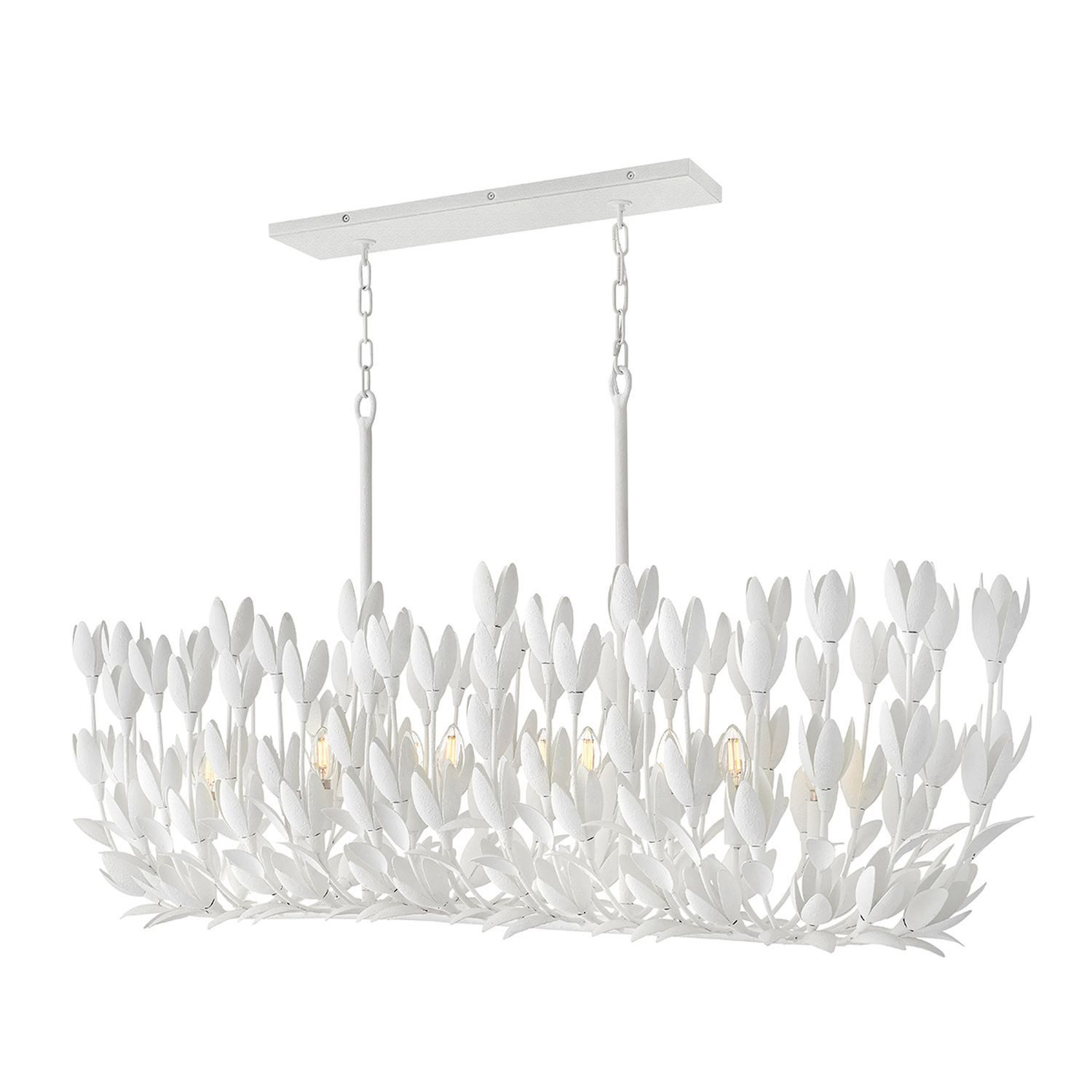 Licht-Erlebnisse Pendelleuchte DARIAN, ohne Leuchtmittel, Weiß 1524 cm lang H: max. 3.8 m verstellbar Metall für 10x E14