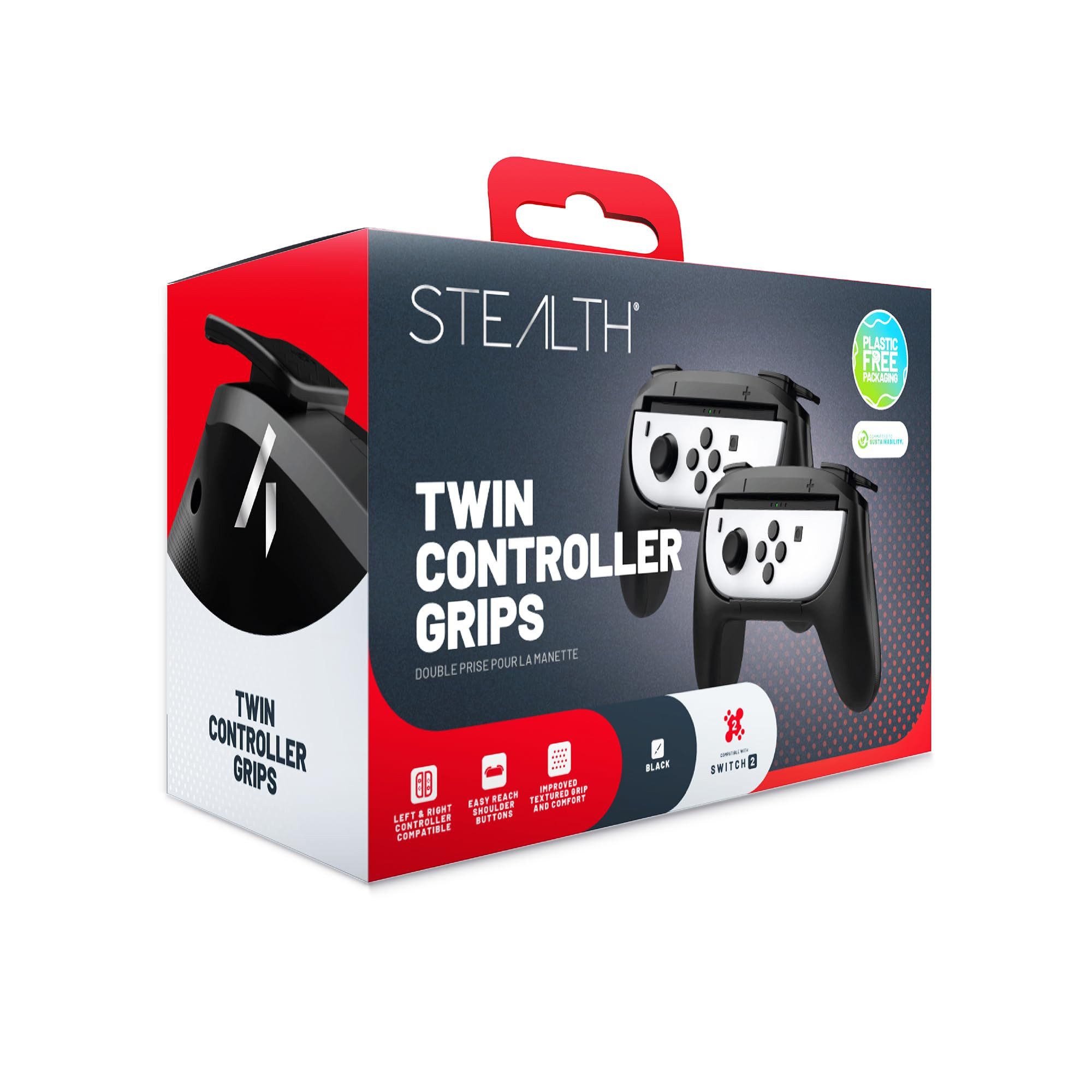 Stealth S2-JG2 Controller (Kompatibel mit Switch 2, strukturierter Griff, Doppelpack)