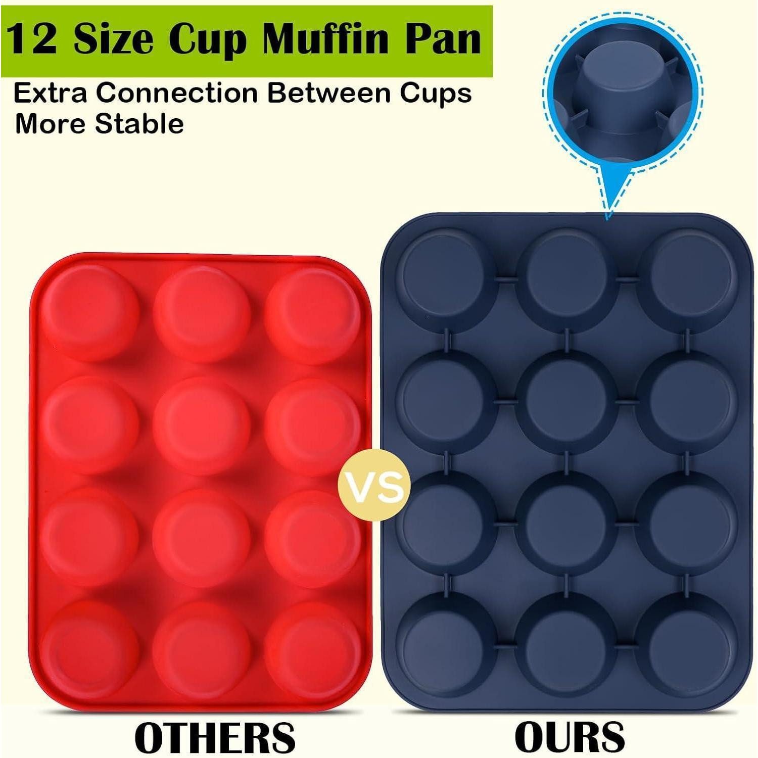 LuxusKollektion Muffinform Große Silikon Muffinform 12 Muffins Antihaft Backblech 33 x 25 x 3 cm