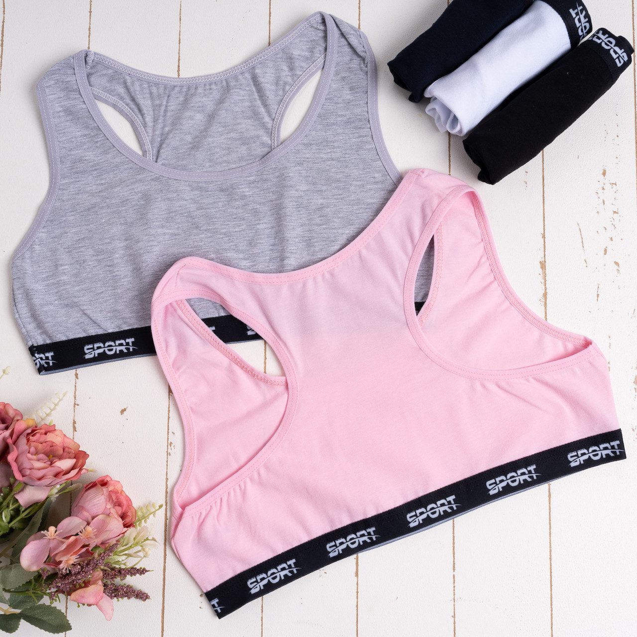 LOREZA Bustier 5er Set Mädchen Bustier - Sport - Bunt (Set, 5-tlg., 5er-Pack)