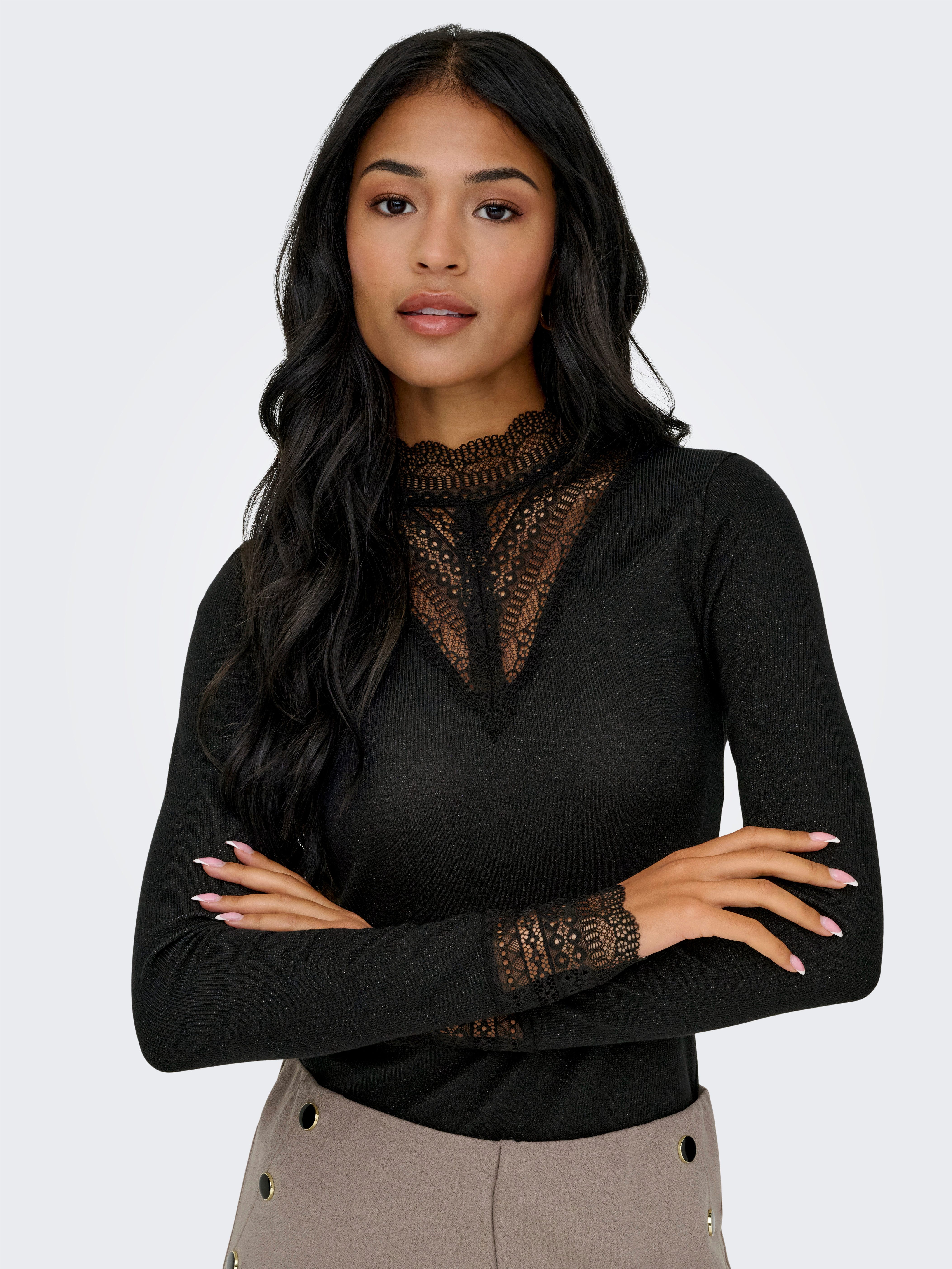 ONLY Langarmshirt ONLTILDE GLITTER L/S HIGHNECK TOP JRS Polyester, regular fit – Bild 2 von 5