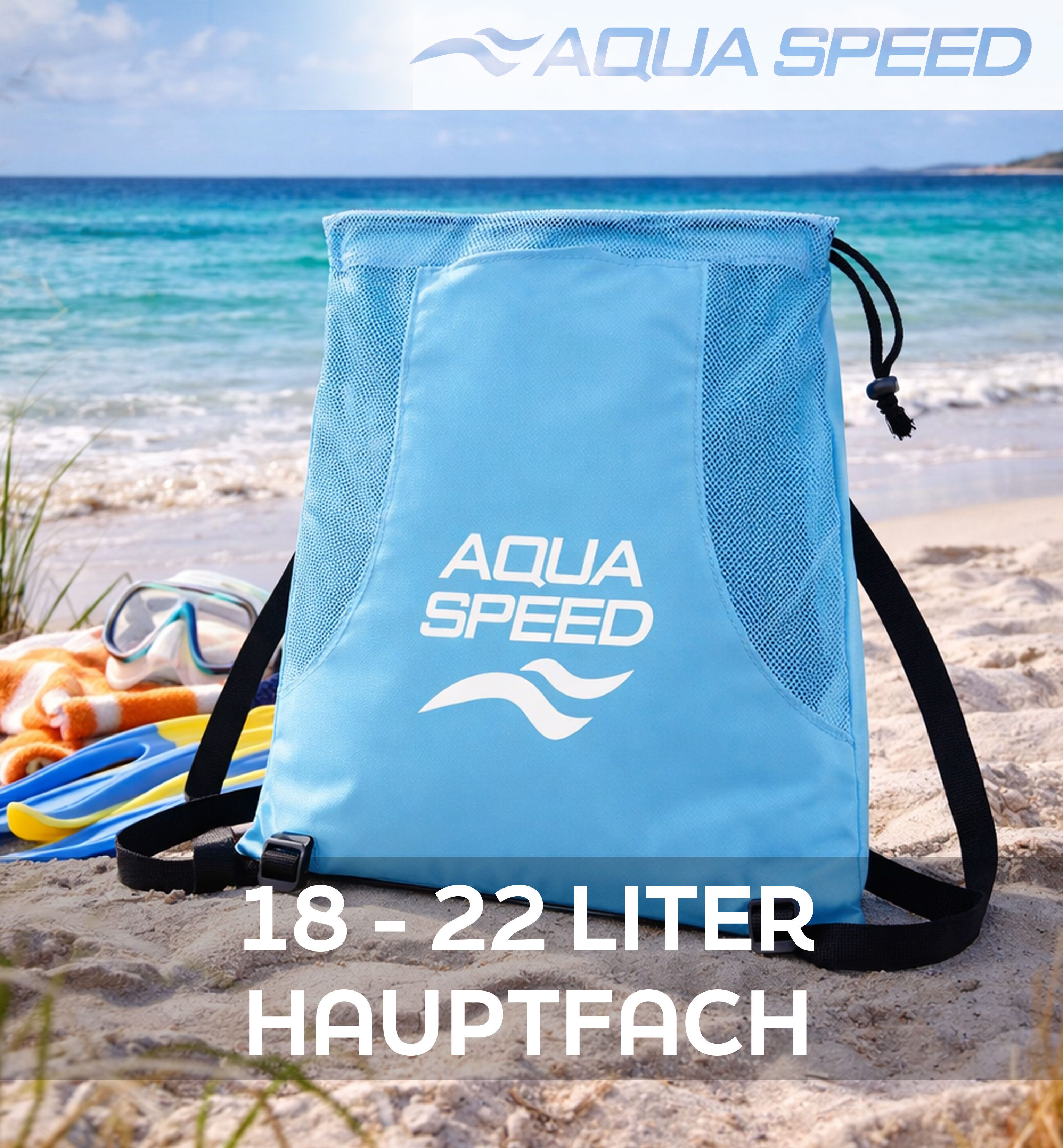 Aqua Speed Sportrucksack (Leichter Trainingsrucksack für Schule & Alltag), Verstellbare Träger sorgen für stabilen Sitz im Einsatz