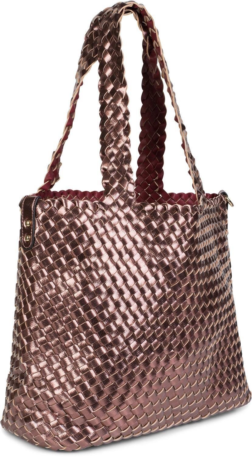 styleBREAKER Schultertasche Große XXL Wendetasche geflochten günstig online kaufen