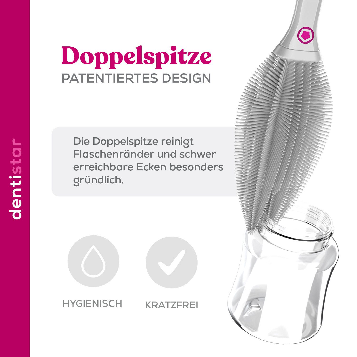 dentistar Reinigungsbürsten-Set Silikon Flaschenbürste