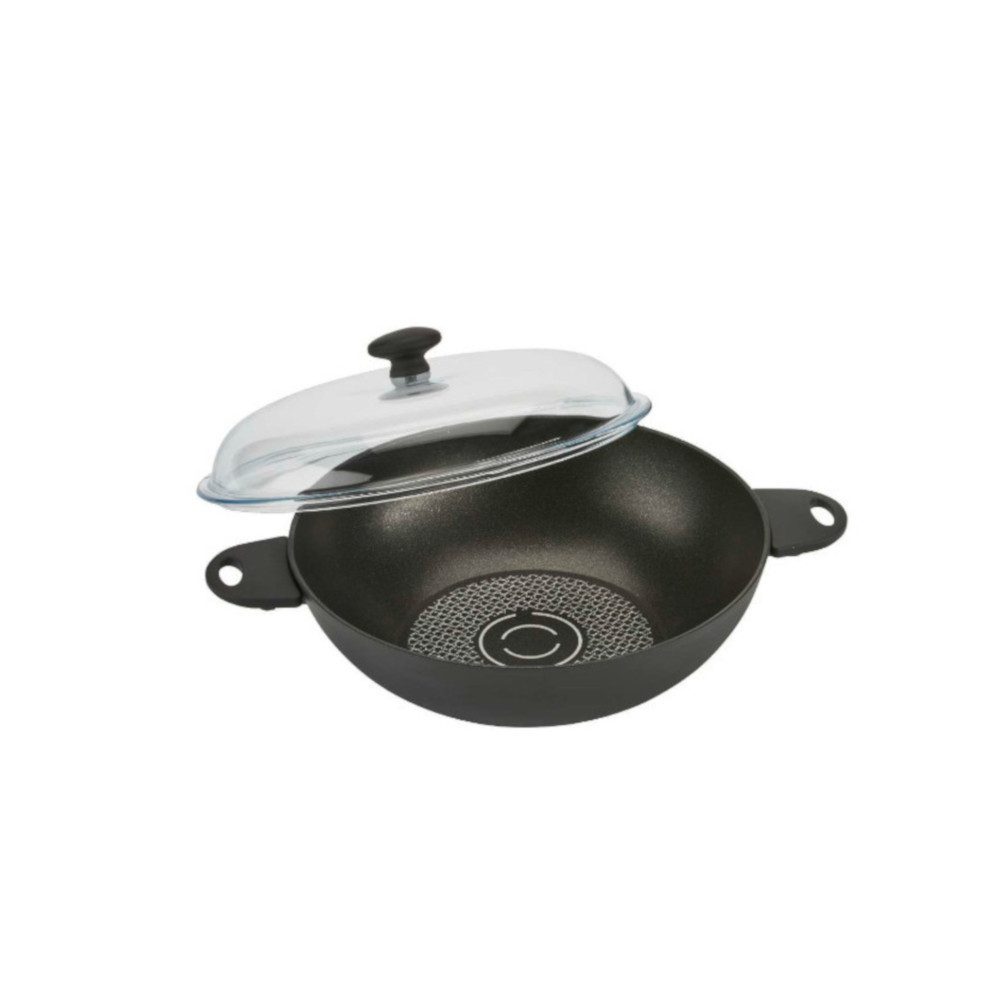 Betty Bossi Wok Pfanne mit Glas-Deckel 32cm, (2-tlg), Induktion