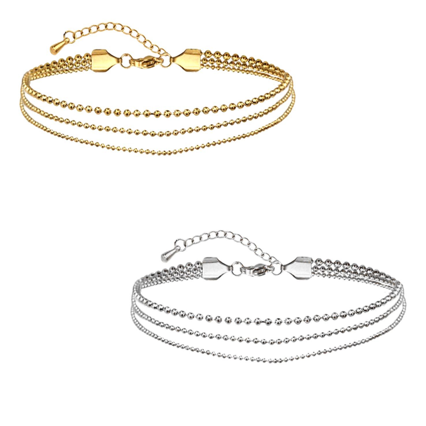 viva-adorno Fußkette Edelstahl Fußkettchen Armkette Damen günstig online kaufen