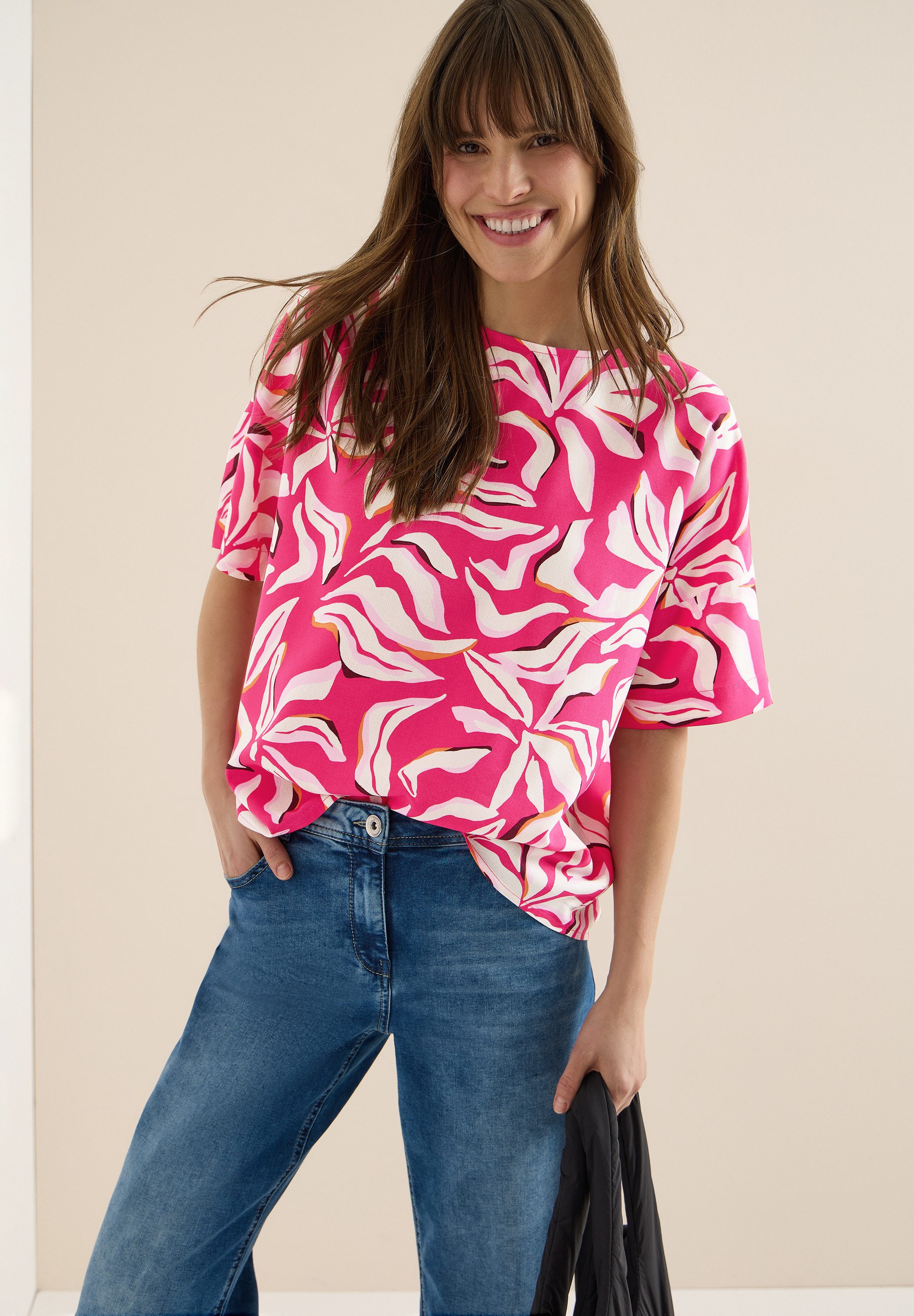 CECIL Kurzarmbluse aus softer Viskose