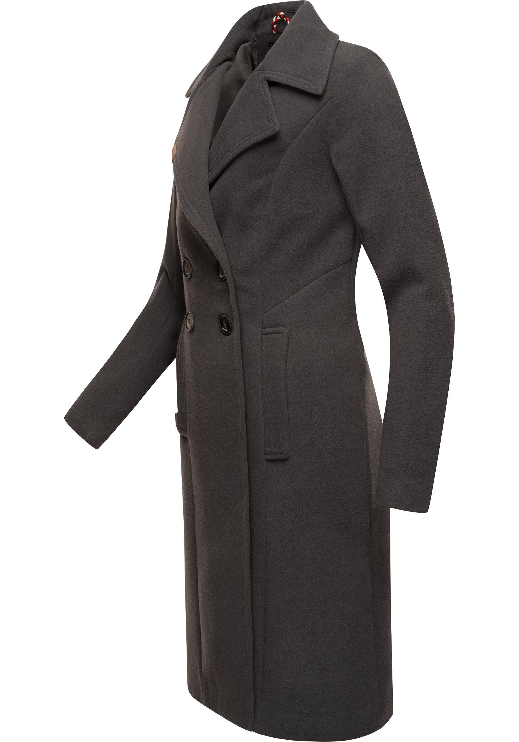 Navahoo Wintermantel Wooly edler Damen Trenchcoat in Wollmantel-Optik günstig online kaufen