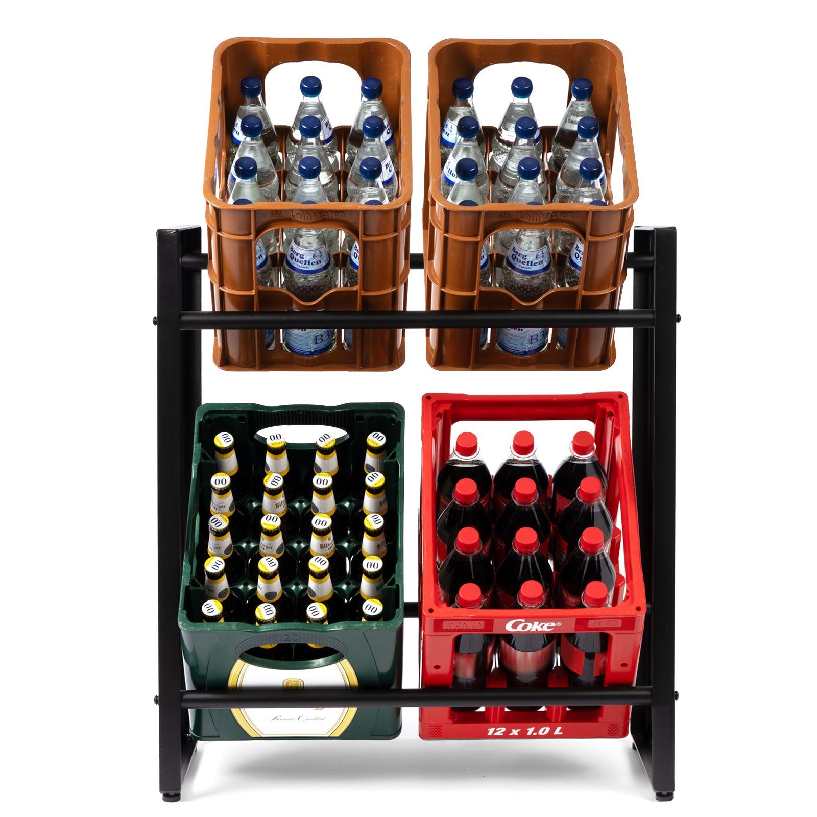 Kubus Flaschenregal Flaschenkastenständer Yuki, Schwarz, In 2 Größen erhält günstig online kaufen