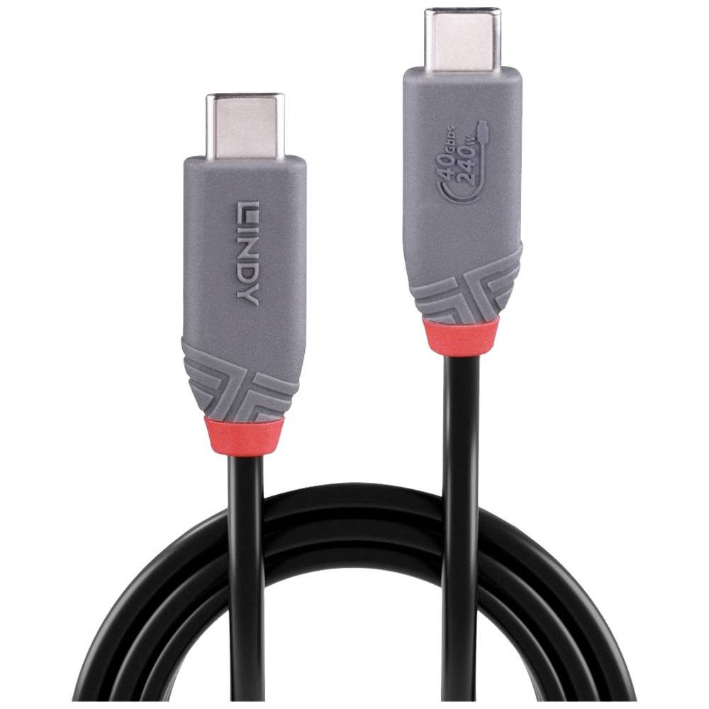 Lindy 2m USB 4 240W Typ C Kabel, Anthra Line 36958 USB-Kabel