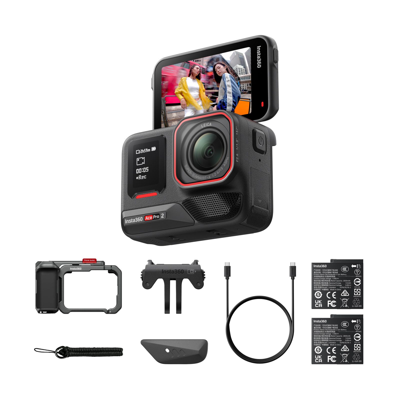 Insta360 Insta360 Ace Pro 2 - 8K wasserdichte Actionkamera Action Cam (8K, WLAN (Wi-Fi), Bluetooth)