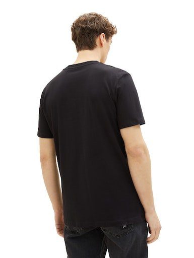 TOM TAILOR Denim T-Shirt mit Logofrontprint black