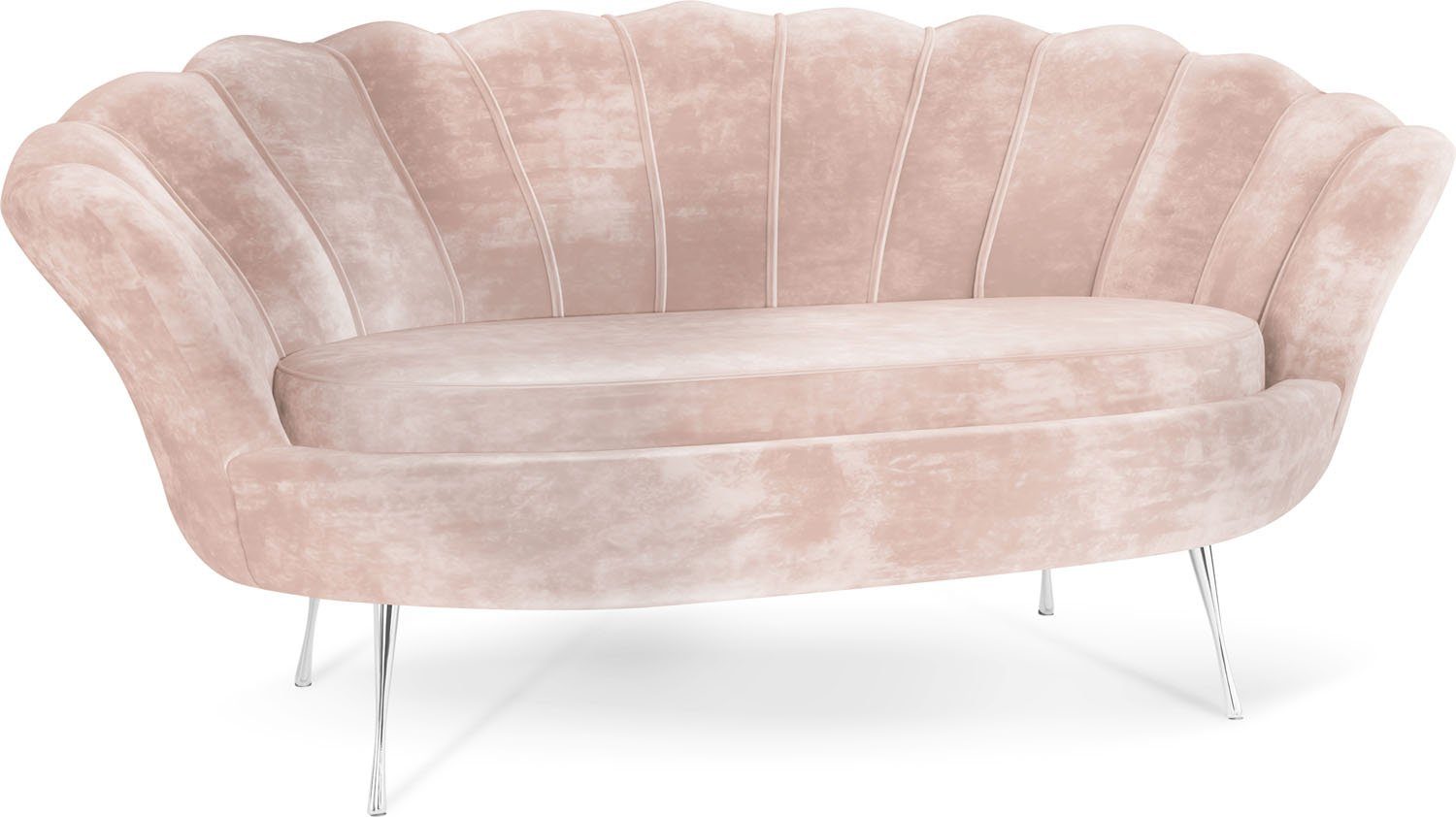 WFL GROUP Sofa Muschel, Samt 2-Sitzer günstig online kaufen