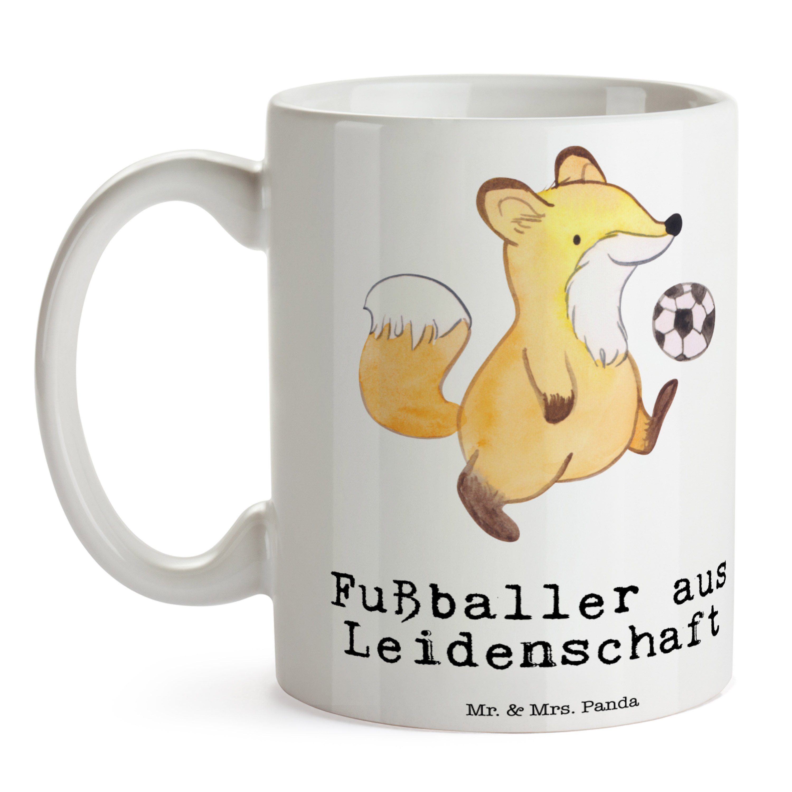 - & Fußballspieler, Mrs. Dankesc, Keramik aus Weiß Geschenk, - Tasse Panda Leidenschaft Fußballer Mr.