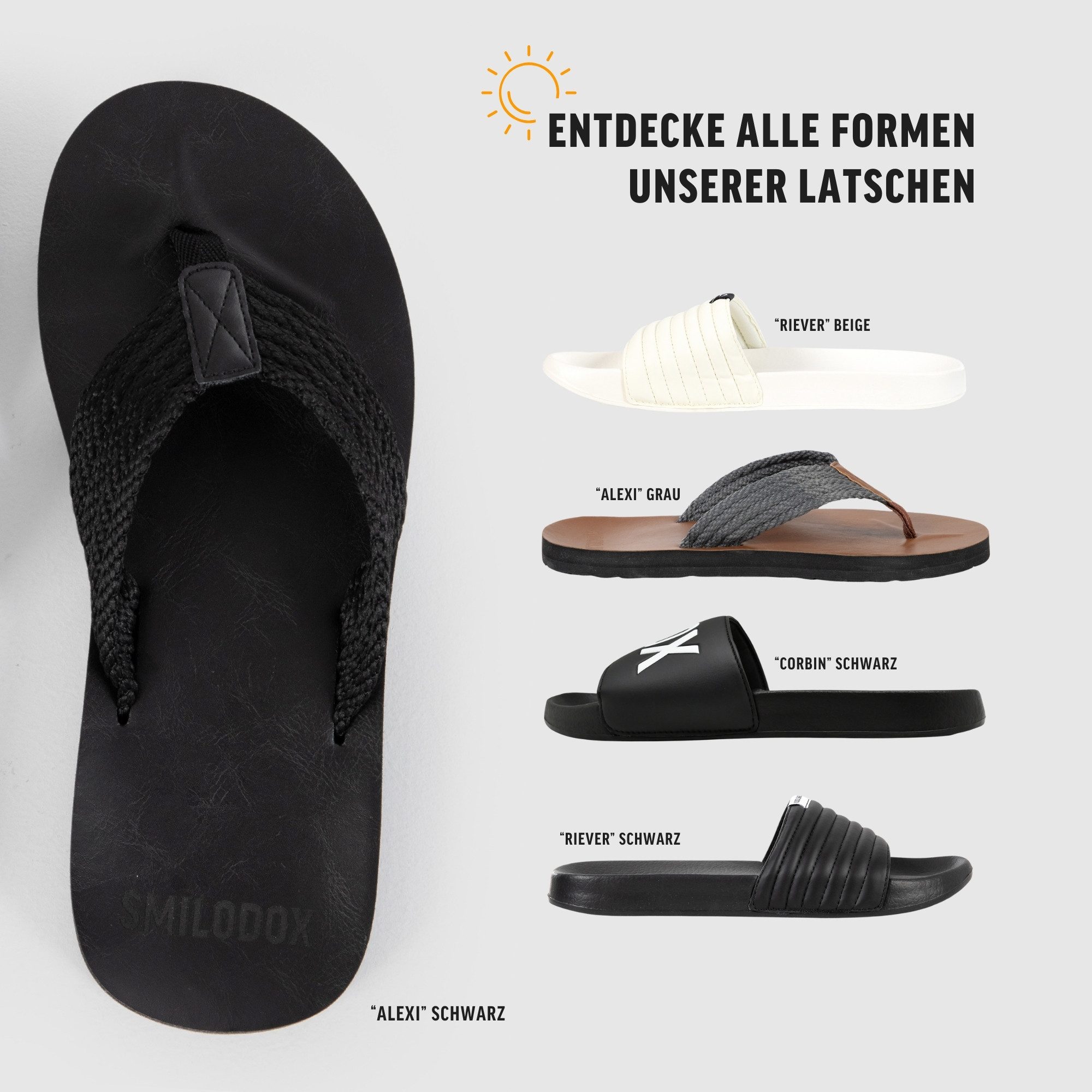 Smilodox Alexi, Flip Flops, Rutschfeste Badeschuhe, Leichte, Weiche Hausschuhe Schlappen Sommer Slippers Pantoletten, Anpassunsgsfähige Strand Indoor-Outdoor