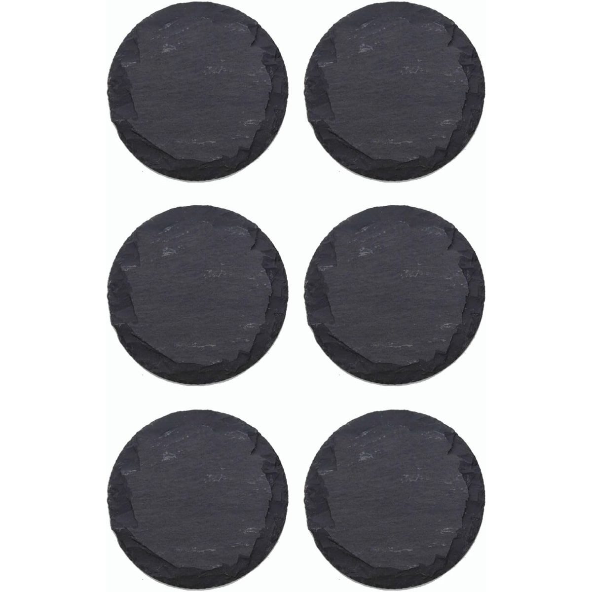 Novaliv Servierplatte 4041041577126-6xStuck, (1-tlg), 6X Schiefer Untersetzer I 10 cm I rund I Kaffee untersetzer Glas Coast
