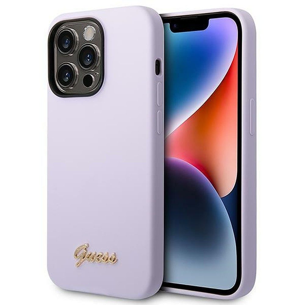 Guess Handyhülle Schutzhülle Rückschale Smartphonehülle 6,7", Silikon, Metall-Logo, Hardcase, passgenau