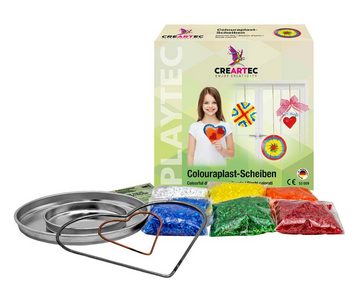CREARTEC Kreativset 53009, Colourplast Schmelzgranulat Scheiben-Set, 6x30g Colouraplast, Schmelz- & Drahtformen - Made in Germany